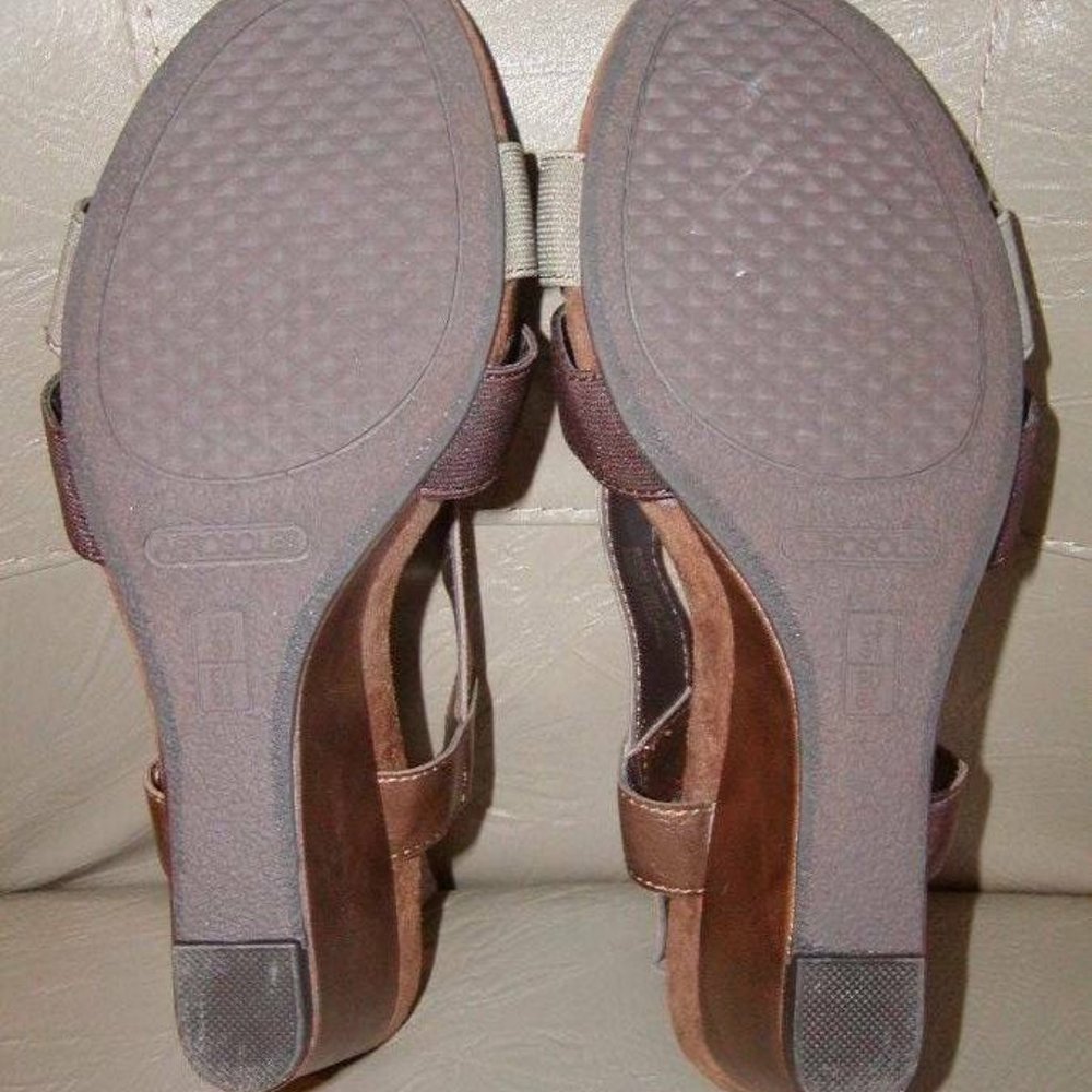 AEROSOLES WOMENS STRETCH STRAP SANDALS WEDGE SZ 8.5 EUC! - Picture 7 of 7